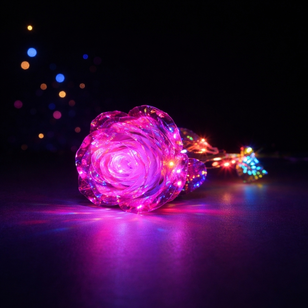 18 Inch Jumbo Galaxy Rose Stem LED Light-Up Rose Gift ☆ Red ☆ Pink ☆ White ☆